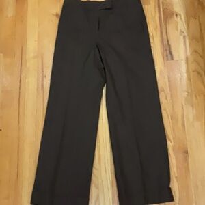 Talbots Brown Stretch Wool Pleated Trousers Pants Size 6